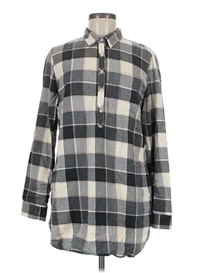 Pre-owned L.l.bean Signature 3/4 Sleeve Henley Shirt In Gray