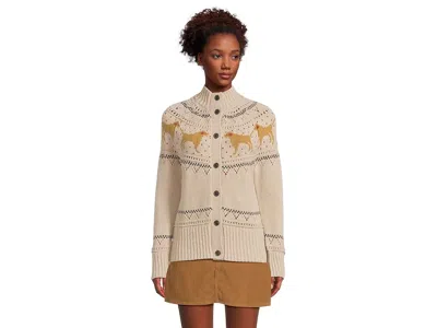 L.l.bean Signature Cotton Fisherman Button Front Cardigan Sweater In White