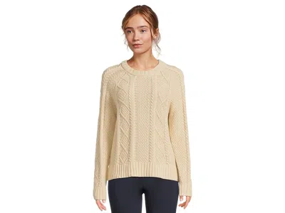 L.l.bean Signature Cotton Fisherman Crewneck Sweater In Sand