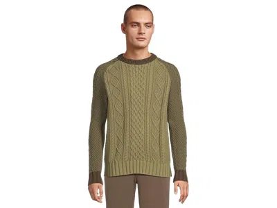 L.l.bean Signature Cotton Fisherman Sweater, Crewneck, Colorblock