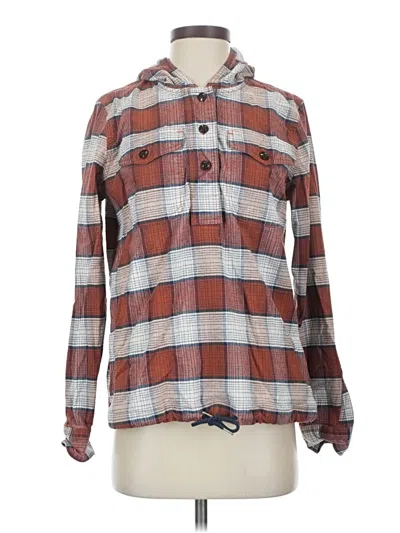 Pre-owned L.l.bean Signature Long Sleeve Blouse In Brown