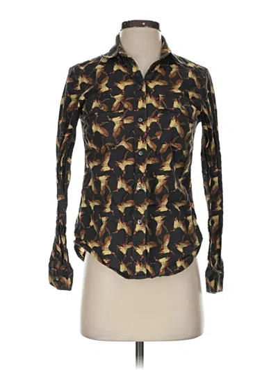 Pre-owned L.l.bean Signature Long Sleeve Blouse In Gold