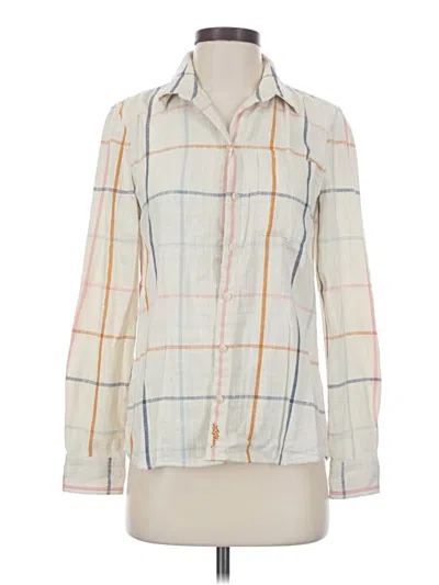 Pre-owned L.l.bean Signature Long Sleeve Blouse In Ivory