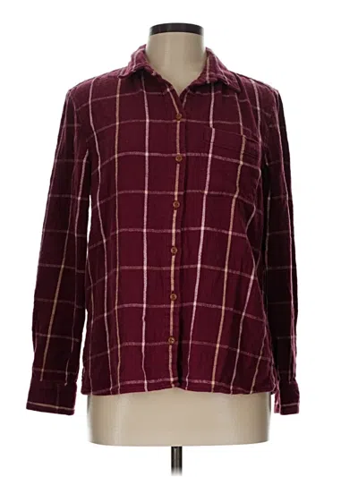 Pre-owned L.l.bean Signature Long Sleeve Button Down Shirt In Burgundy