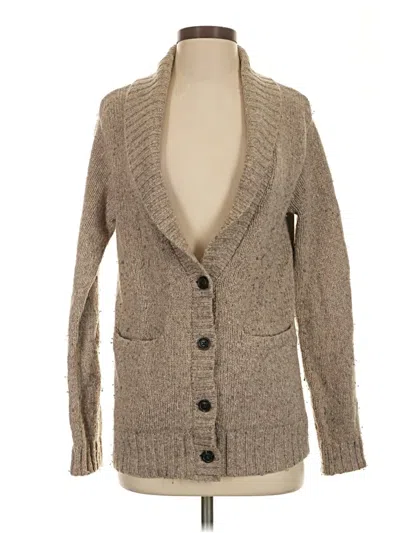 Pre-owned L.l.bean Signature Long Sleeve Top Tan Plunge Neckline Tops
