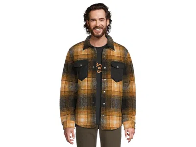 L.l.bean Signature Mixed Media Fleece Jacket Plaid In Brown