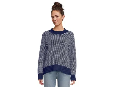 L.l.bean Signature Original Cotton Rollneck Novelty Sweater In Blue