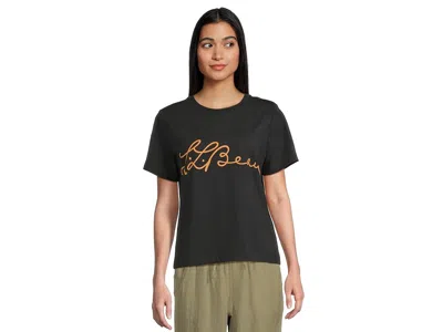 L.l.bean Signature Premium Essential Novelty Short Sleeve T-shirts In Black