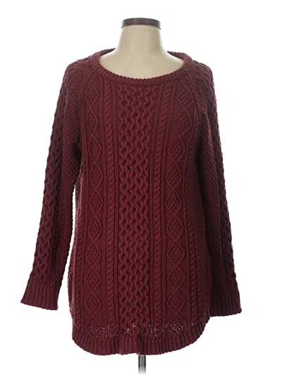 Pre-owned L.l.bean Signature Pullover Sweater In Burgundy