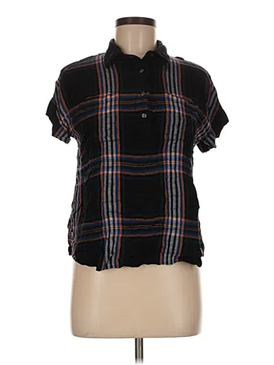Pre-owned L.l.bean Signature Short Sleeve Blouse In Black