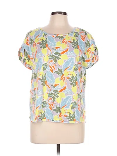Pre-owned L.l.bean Signature Short Sleeve Blouse In Yellow