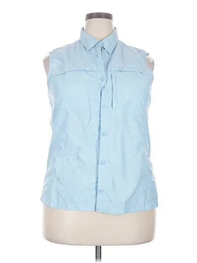 Pre-owned L.l.bean Sleeveless Button Down Shirt In Blue