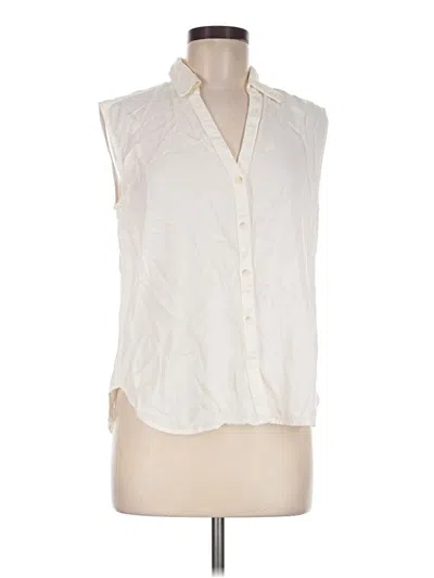 Pre-owned L.l.bean Sleeveless Button Down Shirt In Ivory