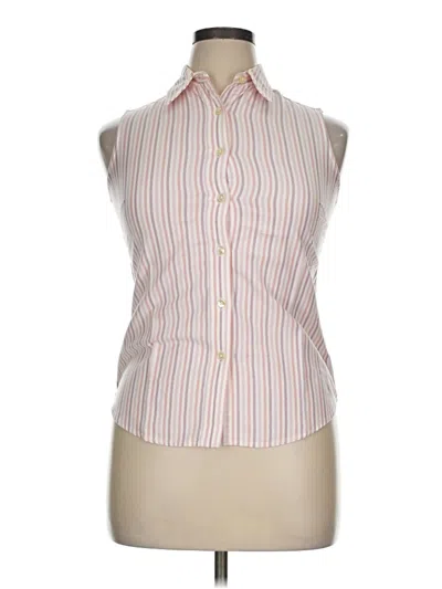 Pre-owned L.l.bean Sleeveless Button Down Shirt In Pink
