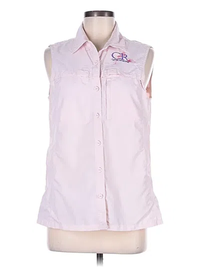 Pre-owned L.l.bean Sleeveless Button Down Shirt In Pink