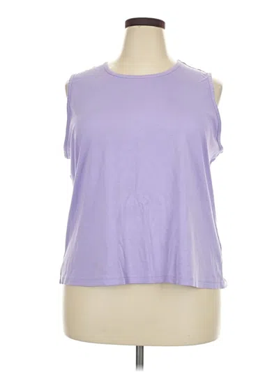 Pre-owned L.l.bean Sleeveless Top Purple Cold Shoulder Neckline Tops