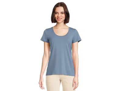 L.l.bean Soft Stretch Supima Scoop Neck Short-sleeve T-shirts In Blue