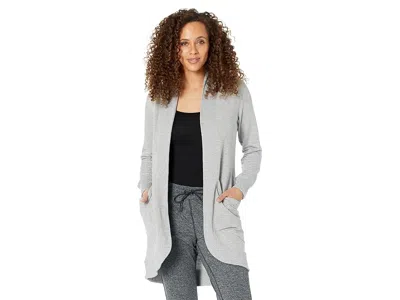 L.l.bean Softflex Long Open Cardigan In Gray