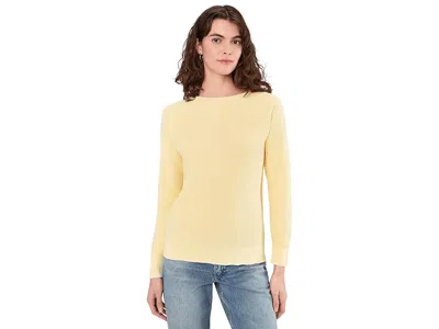 L.l.bean Sunwashed Waffle Pullover Sweater In Yellow
