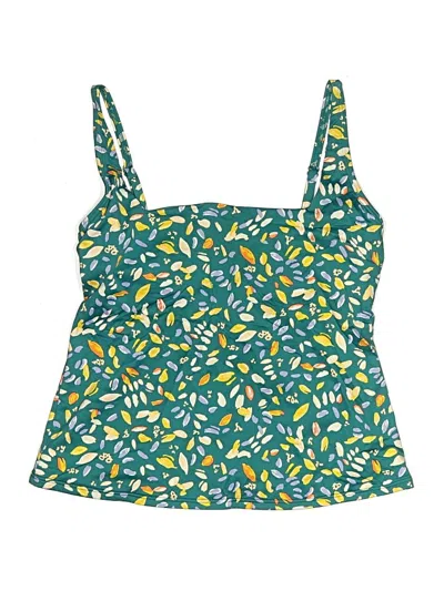 Pre-owned L.l.bean Swimsuit Top Green Swimwear