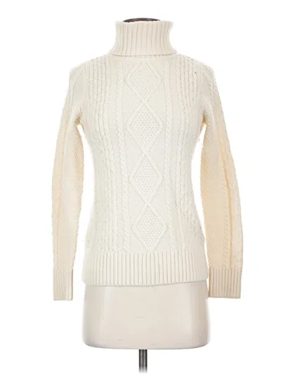 Pre-owned L.l.bean Turtleneck Sweater In Ivory