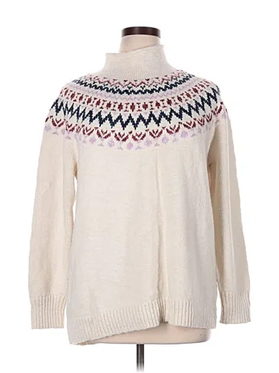 Pre-owned L.l.bean Turtleneck Sweater In Ivory
