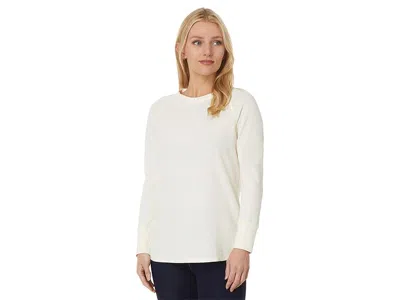 L.l.bean Unshrinkable Mini-waffle T-shirts Long-sleeve Crew Neck In White