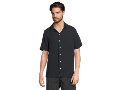L.l.bean Vacationland Gauze Shirt Short Sleeve, Slightly Fitted In Black