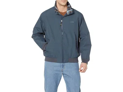 L.l.bean Warm-up Jacket Flannel Lined Regular In Blue