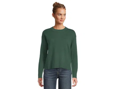L.l.bean Wicked Soft Cotton/cashmere Crewneck Sweater In Green