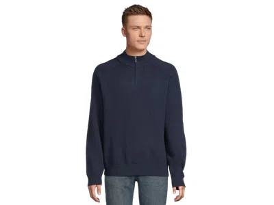 L.l.bean Wicked Soft Cotton/cashmere Sweaters 1/4 Zip In Blue