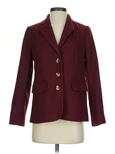 Pre-owned L.l.bean Wool Blazer Jacket In Burgundy