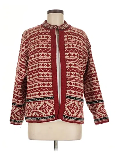 Pre-owned L.l.bean Wool Cardigan Sweater In Red