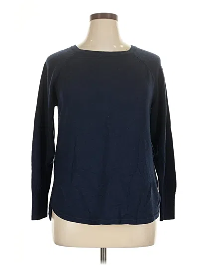 Pre-owned L.l.bean Wool Pullover Sweater In Blue