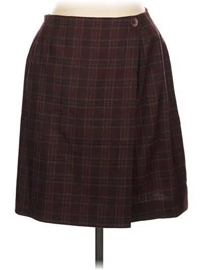 Pre-owned L.l.bean Wool Skirt In Burgundy