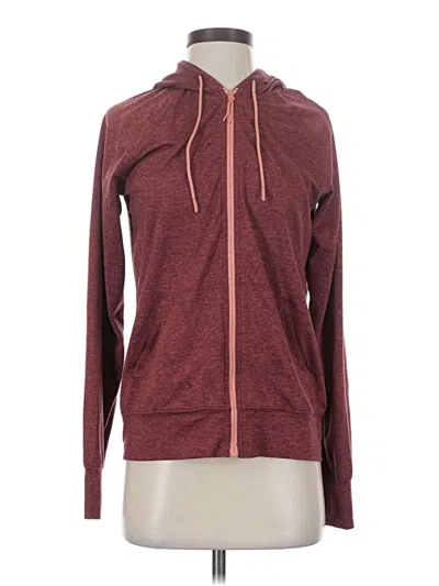 Pre-owned L.l.bean Zip Up Hoodie In Burgundy