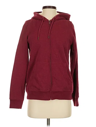 Pre-owned L.l.bean Zip Up Hoodie In Burgundy