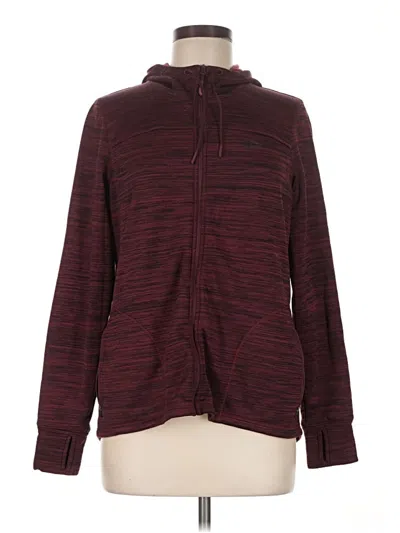 Pre-owned L.l.bean Zip Up Hoodie In Burgundy
