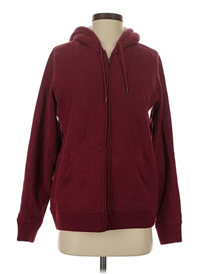 Pre-owned L.l.bean Zip Up Hoodie In Burgundy