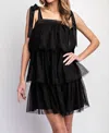 Llove Bianca Tulle Mini Dress In Black
