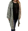 Llove Faux Fur Cardigan In Cream & Black