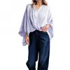 Llove Margaret Surplice Blouse In Lilac