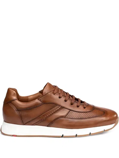 Lloyd Adlay Perforated Leather Sneakers In Brown