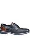 Lloyd Harris Textured Leather Derby Shoes In Black