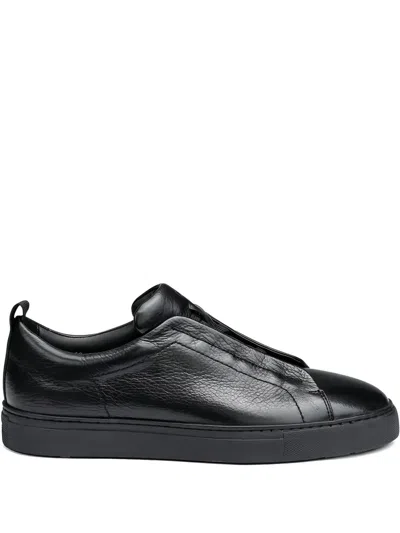 Lloyd Melos Slip-on Leather Sneakers In Black
