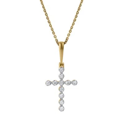 Lmj Fine Jewelry Auralisse Cross 14k Gold Diamond Pendant - 0.3 Ct In Orange