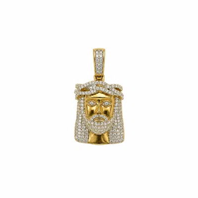 Lmj Fine Jewelry Divine Radiance 10k Gold 0.9 Ct Diamond Jesus Pendant