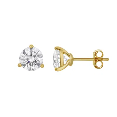 Lmj Fine Jewelry Ellipse 14k Yellow Gold Lab Grown Round Solitaire Diamond Earrings - 2.14 Cts