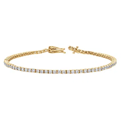 Lmj Fine Jewelry Elodie 3 Ct 10k Gold Lab Grown Diamond Tennis Bracelet
