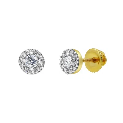 Lmj Fine Jewelry Flow Flare 14k Yellow Gold Diamond Stud Earrings - 0.26ct. In Silver
